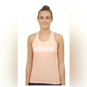 Adidas Essentials  Linear Slim light salmon white Tank Top size Xs